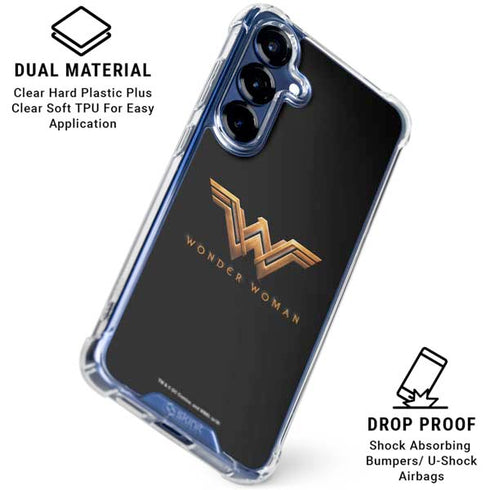 DC Comics Wonder Woman Gold Emblem Galaxy S25 Clear Case
